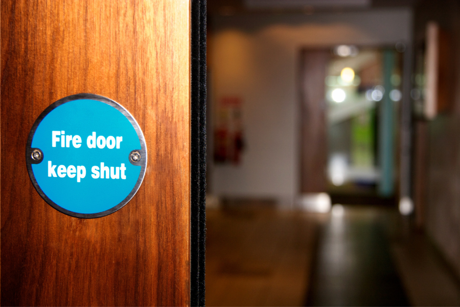 fire door keep up sign