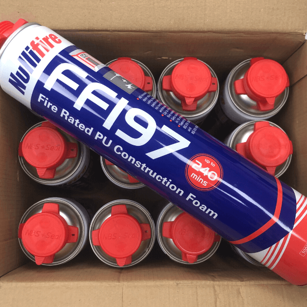 Box of FF197 Nullifire fire rated construction foam