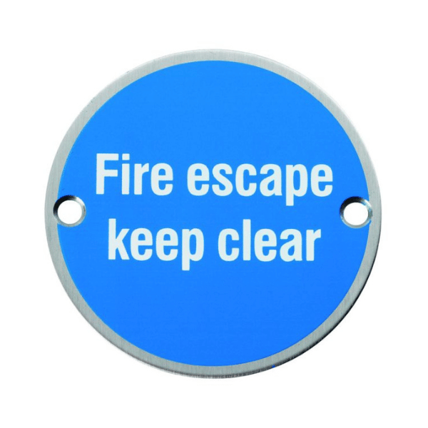 fire escape keep clear sign