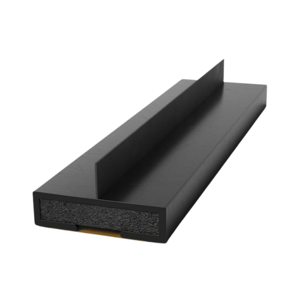 Pyroplex single fin black intumescent strip fire and smoke 15mm