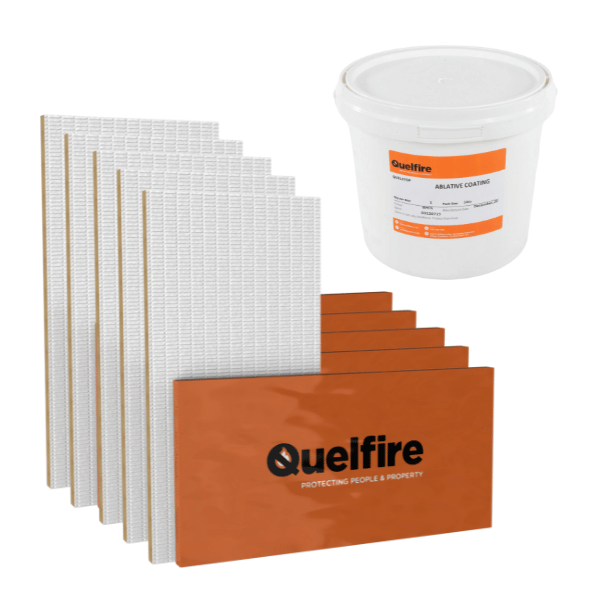 Five fire batts and a tub of ablative coating