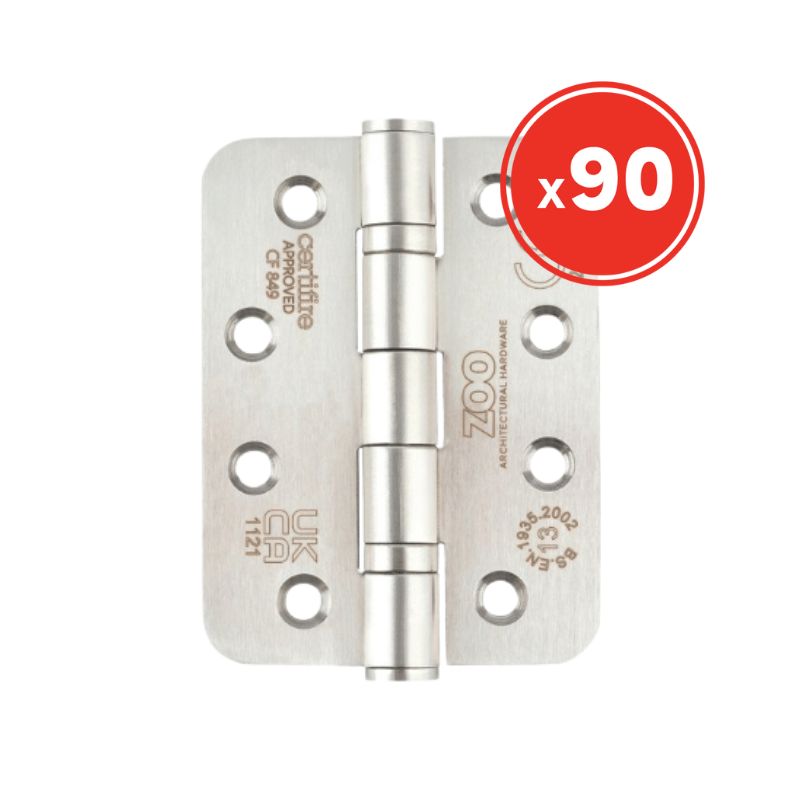 Zoo Grade 13 Hinges Radius - Satin Stainless Steel (Pack of 90)